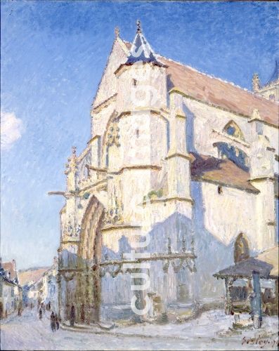 Alfred Sisley, Die Kirche von Moret (Abend)