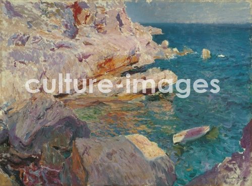 Joaquín Sorolla y Bastida, Felsen von Jávea und das weiße Boot