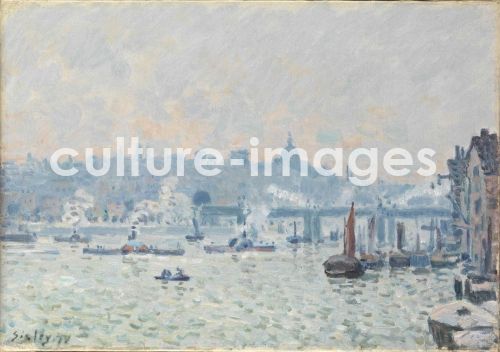 Alfred Sisley, Blick auf die Themse: Charing-Cross-Brücke