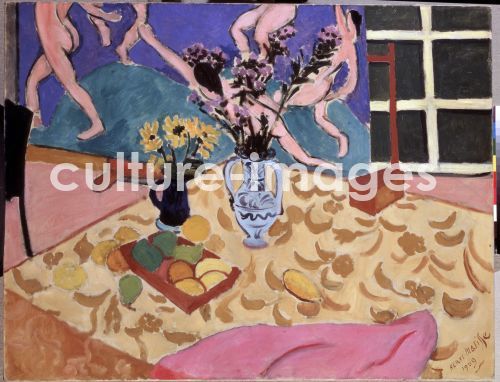 Henri Matisse, Früchte und Blumen mit dem Bild Der Tanz, Matisse, Henri (1869-1954)