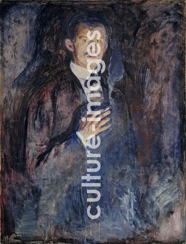 Edvard Munch, Selbstbildnis mit Zigarette