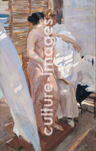 Joaquín Sorolla y Bastida, The Pink Robe. After the Bath