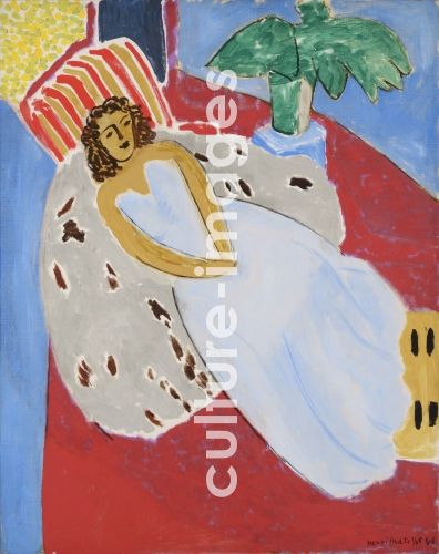 Henri Matisse, Jeune fille en blanc, fond rouge