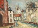 Maurice Utrillo, La Rue Montalant et l'église de Marizy-Sainte-Geneviève