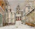 Maurice Utrillo, Church, rue Montalant under snow at Marizy Sainte-Geneviève (Aisne)