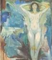 Edvard Munch, Standing Nude Against Blue Blackground